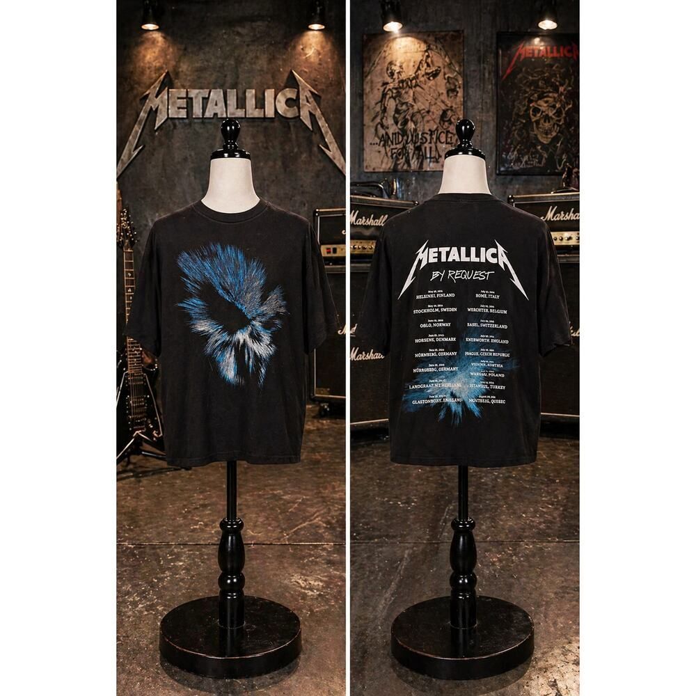 Metallica By Request 2014 Tour Tee XL Black Band Shirt EU Dates